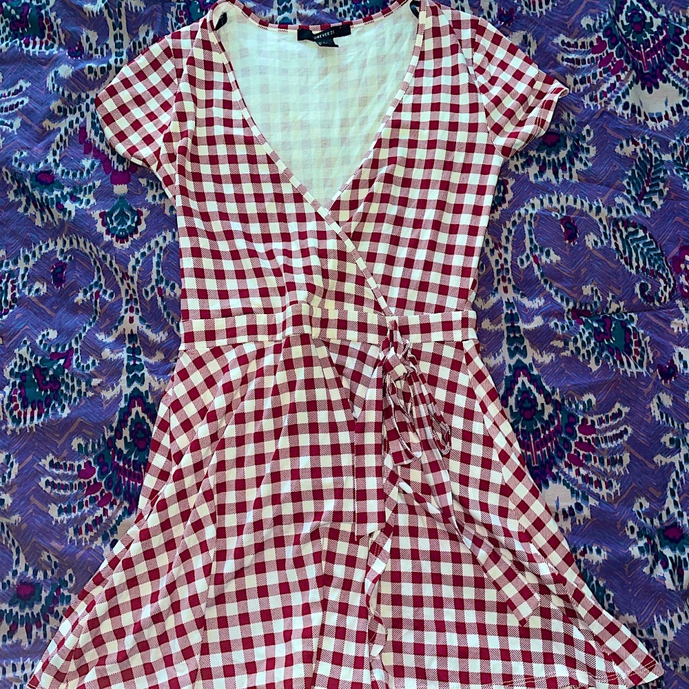 Forever21 gingham patterned romper dress